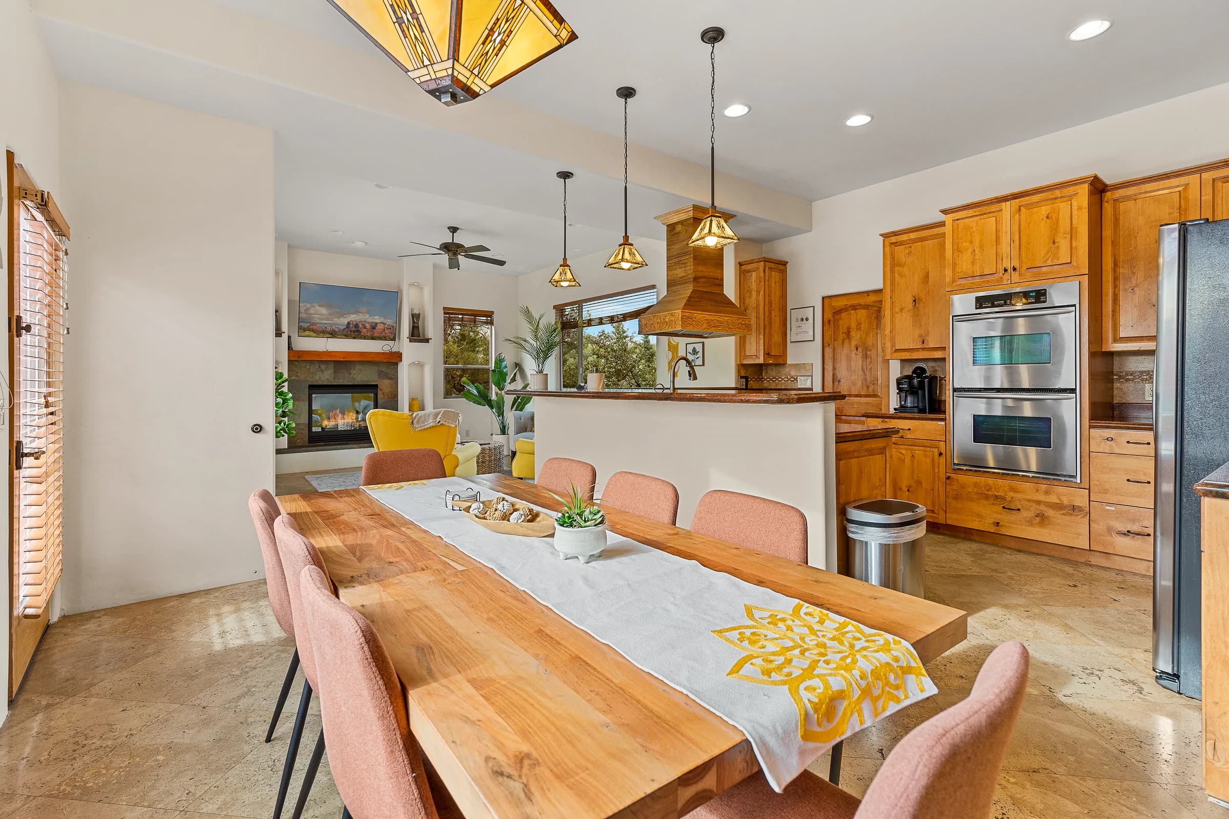 Modern, fully-equipped kitchen with center island