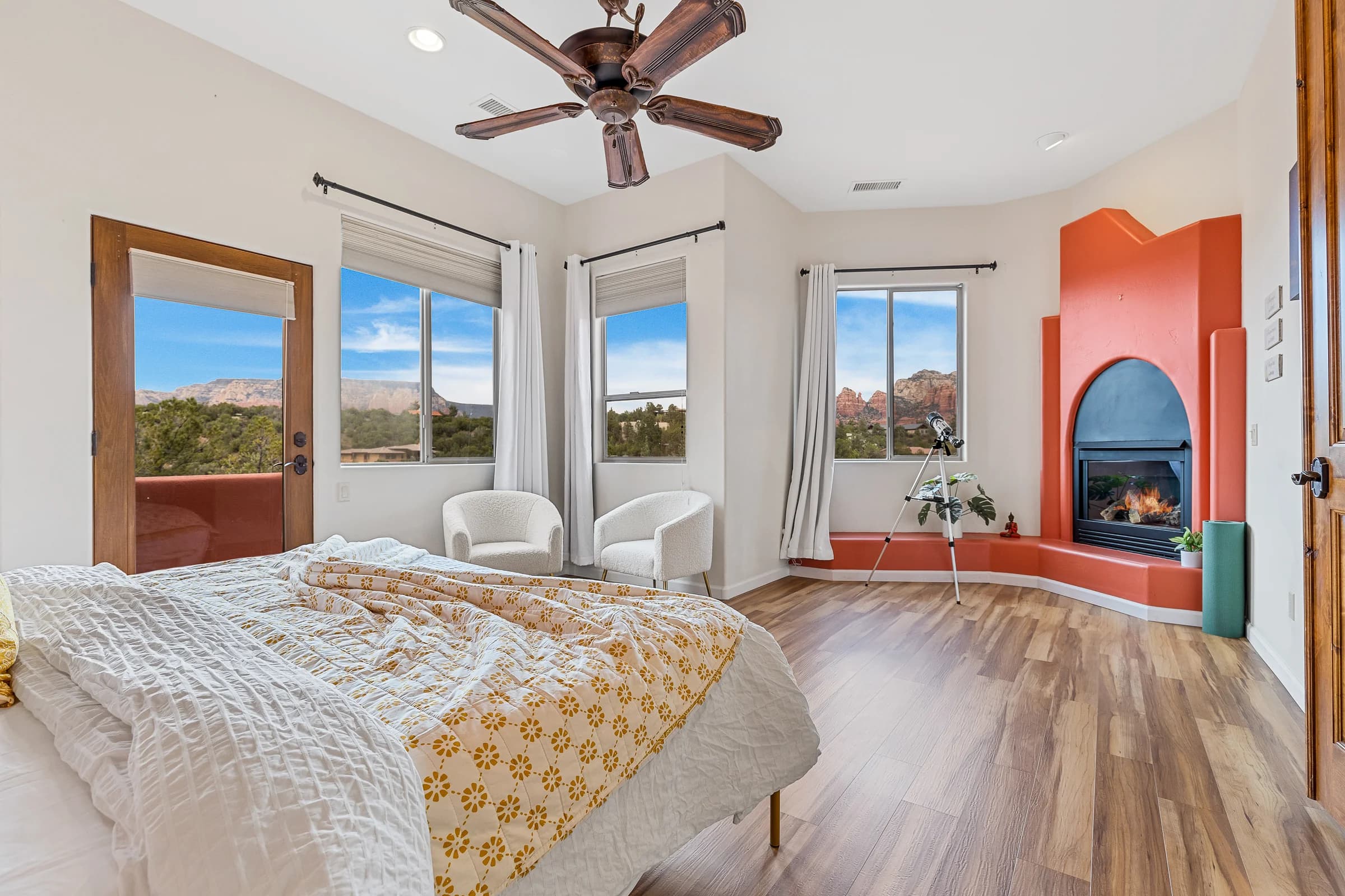 Master bedroom sitting area and workspace