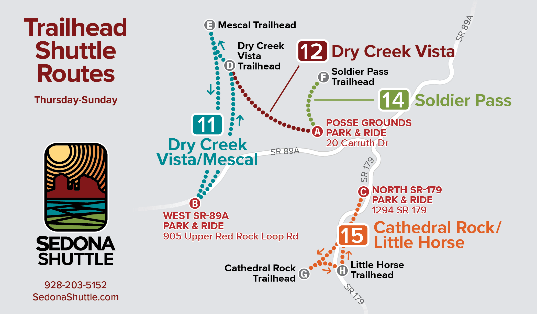 Sedona Shuttle Routes Map