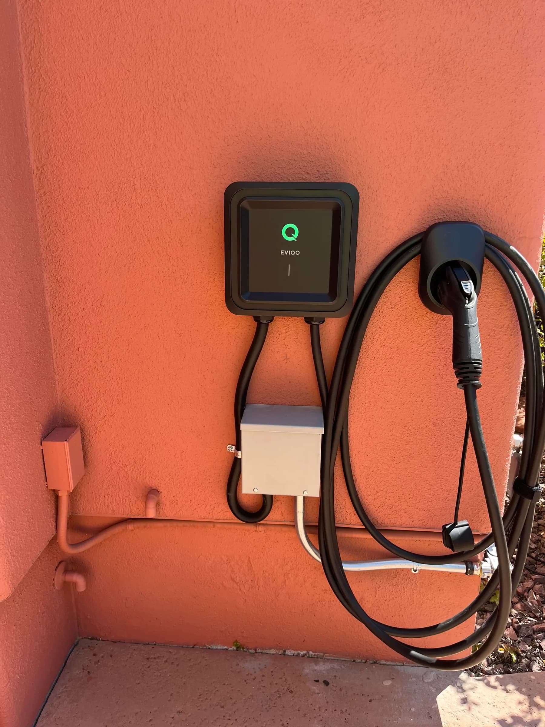 Level 2 EV charger installed at the Sedona vacation rental